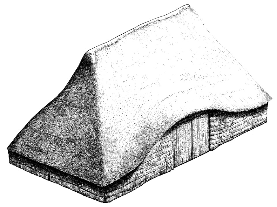 Exterior mid-cross section shed