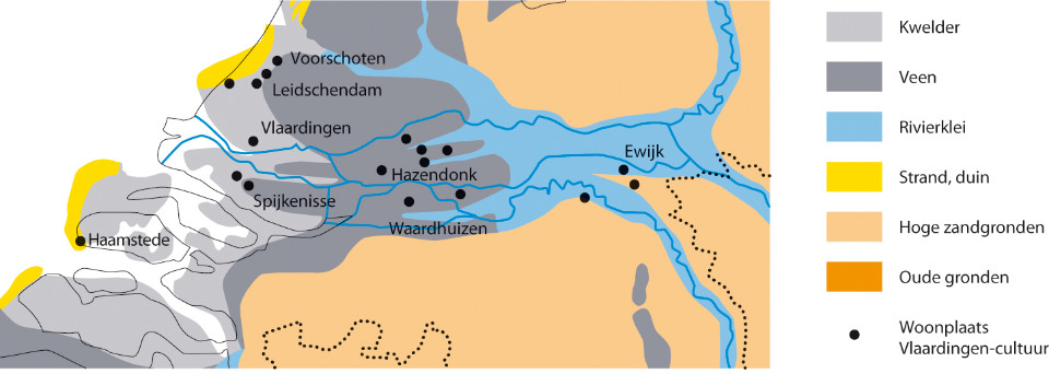 Woudrichem, Stad en Land - Een gedeelte van West-Nederland in ± 2500 voor Chr. met een aantal vindplaatsen van de Vlaardinger mens.