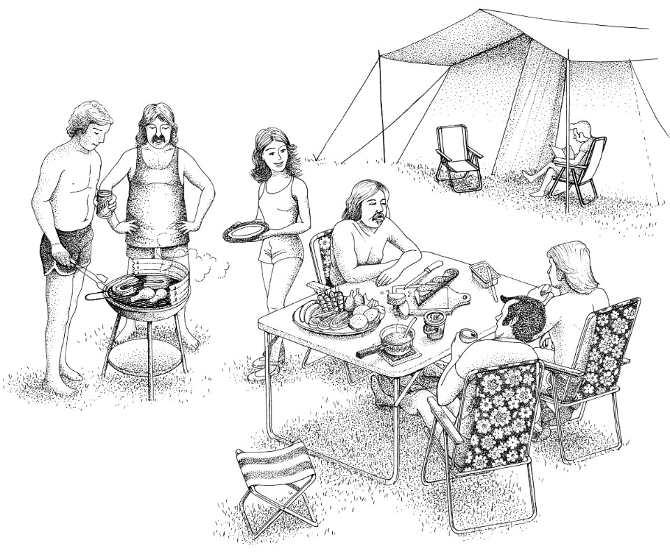 BBQ in de 70-er jaren
